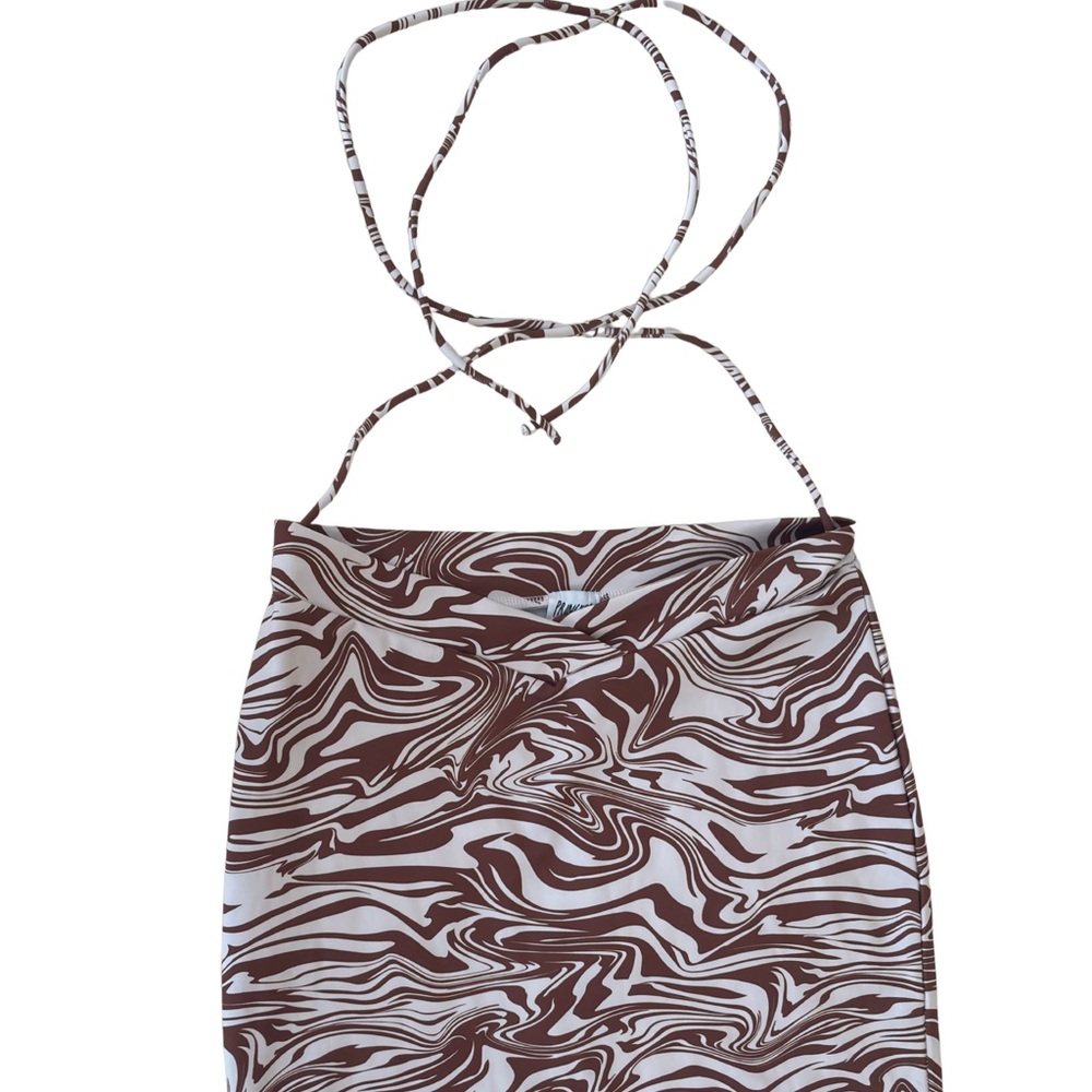 Princess Polly Y2K Chocolate and Cream Swirl Mini Skirt